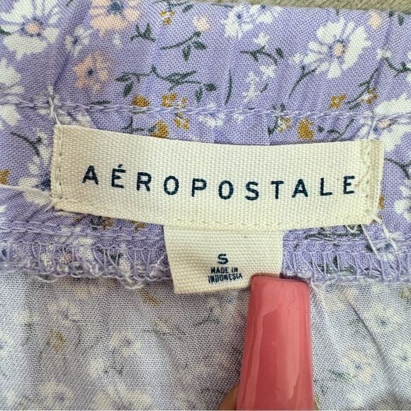 Aeropostale Y2K Floral Tie Waist Flippy Mini Skirt Purple Small - Picture 10 of 13